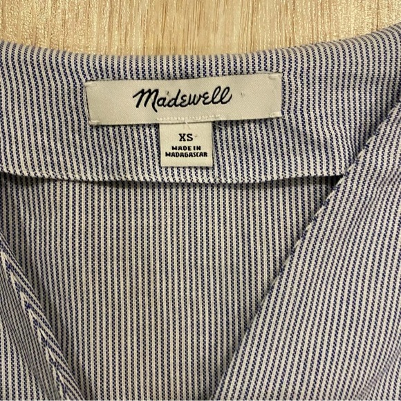 Madewell Veranda Bell-Sleeved Shirt Striped Blouse Womens XS - Picture 8 of 8